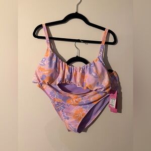 Ninety-Nine Purple Floral Bikini w/ high waisted bottoms